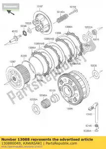 kawasaki 130880049 plaatwrijving zr1000daf - Onderkant