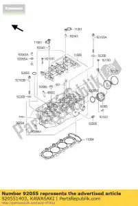 kawasaki 920551403 ring-o, 25,5x2 zx400-h2 - Lado inferior