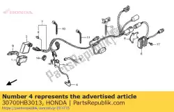 Here you can order the cap assy noise (s from Honda, with part number 30700HB3013: