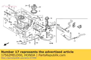 Honda 17562MELD00 guía, manguera de alimentación de combustible - Lado inferior
