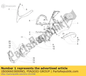 Piaggio Group 1B006603000NO escudo frontal - Lado inferior