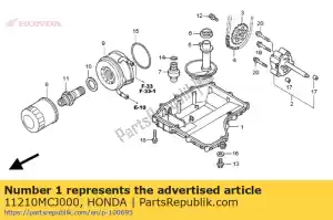 honda 11210MCJ000 pan, olie - Onderkant