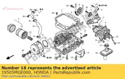 Aquí puede pedir manguera b, agua enfriadora de aceite de Honda , con el número de pieza 19505MGE000: