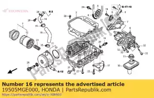 honda 19505MGE000 hose b, oil cooler water - Bottom side