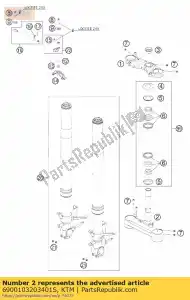 ktm 6900103203401S pinza triple inferior cpl. 09 - Lado inferior