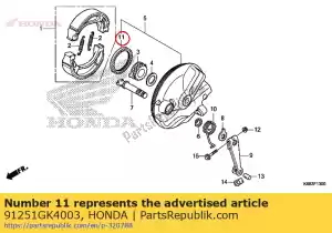 Honda 91251GK4003 joint d'huile, 47x60x7 (arai) - La partie au fond