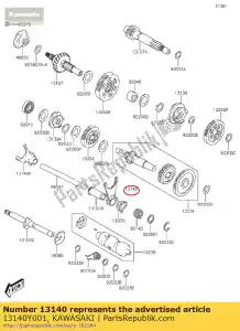 Kawasaki 13140Y001 fork-shift, rh - Lado inferior