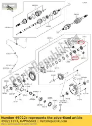 Qui puoi ordinare coppia conica kvf400-a1 da Kawasaki , con numero parte 490221153: