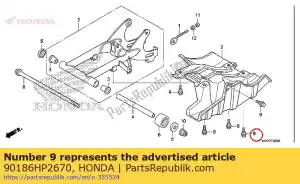 Honda 90186HP2670 bout, flens 8x20 - Onderkant