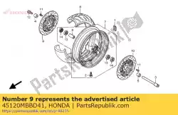 Here you can order the disk comp., r. Fr. Brake from Honda, with part number 45120MBBD41: