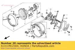 Aqui você pode pedir o mantenha-se comp., farol em Honda , com o número da peça 61311MCZ000: