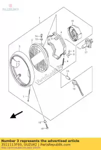 Suzuki 3511113F60 rand, koplamp - Onderkant