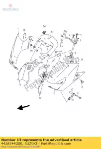 Suzuki 4428144G00 coperchio, serbatoio carburante - Il fondo