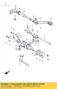 suzuki 2521141301 vork, versnellingspook - Onderkant