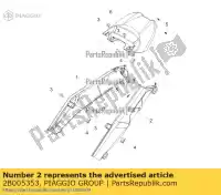 2B005353, Piaggio Group, coperchio posteriore sinistro moto-guzzi zgukwa00 zgukwa00, zgukwc00 zgukwb00 zgukwp01 zgukwu00 zgukwua0 zgukya00 zgukya00, zgukye00 zgukyb00 zgukyua0 zgukyub0 850 2019 2020 2021 2022, Nuovo