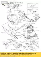 36040014017L, Kawasaki, cubierta de cola, lh, c.b. naranja kawasaki z sl abs br250 f e  z250sl 250 , Nuevo