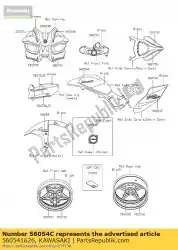 Here you can order the mark,side cover,ninja zx1000nf from Kawasaki, with part number 560541626: