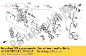 Honda 45250MFAD13 zacisk sub assy., r. fr. - Dół