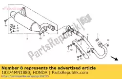 Here you can order the packing, muffler lid from Honda, with part number 18374MN1880: