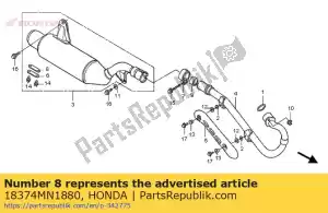 honda 18374MN1880 packing, muffler lid - Bottom side