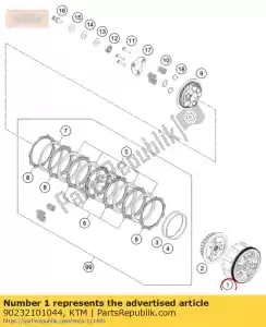 ktm 90232101044 clutch cage cpl. - Bottom side