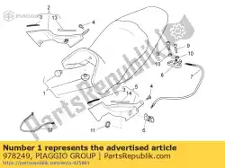 zadel. Zwart van Piaggio Group, met onderdeel nummer 978249, bestel je hier online: