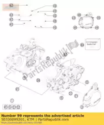 Ici, vous pouvez commander le jeu de joint auprès de KTM , avec le numéro de pièce 50330099201: