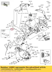 Ici, vous pouvez commander le couvercle, réservoir, lh, f. ébène auprès de Kawasaki , avec le numéro de pièce 14093068045L: