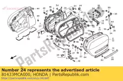 Ici, vous pouvez commander le aucune description disponible pour le moment auprès de Honda , avec le numéro de pièce 81433MCA000: