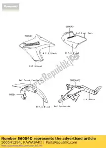 Kawasaki 560541294 znak, pokrywa zbiornika, er-6n - Dół