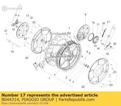 Aprilia B044314, Prowadnica przewodu przedniego czujnika abs, OEM: Aprilia B044314