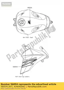 Kawasaki 560541307 marca, mortalha, kawasaki - Lado inferior