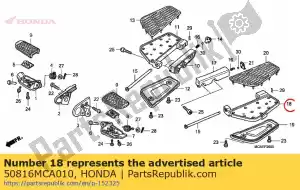 honda 50816MCA010 plaque, l. étape passager - La partie au fond