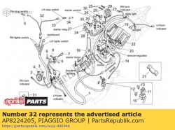 Aprilia AP8224205, B.l. schakelaar bedrading, OEM: Aprilia AP8224205