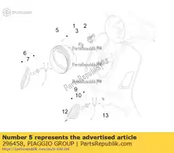 Ici, vous pouvez commander le vis auprès de Piaggio Group , avec le numéro de pièce 296458: