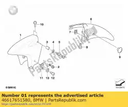 Ici, vous pouvez commander le garde-boue avant - rohteil / blank auprès de BMW , avec le numéro de pièce 46617651580: