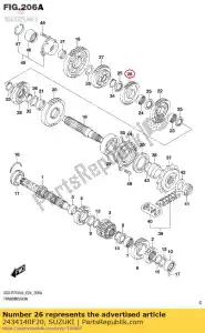 suzuki 2434140F20 engrenagem, 4ª conduzida - Lado inferior