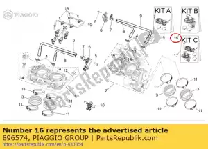 Piaggio Group 896574 throttle body kit post. - Bottom side