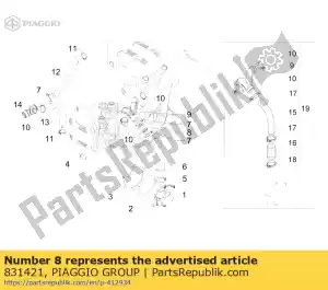 Piaggio Group 831421 hose union - Bottom side