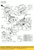 55028023415P, Kawasaki, motorkap, upp, lh, c.l. groen kawasaki er6f  d ex650 c er 6f abs 650 , Nieuw