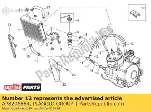 Piaggio Group AP8206884 clip de manguera d8 - Lado inferior