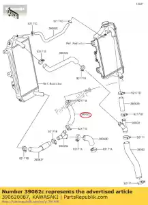 kawasaki 390620087 hose-cooling kx450d6f - Bottom side