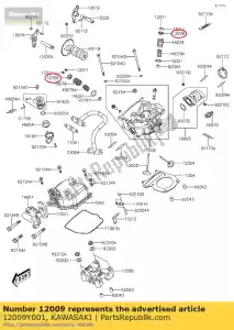 Kawasaki 12009Y001 retainer-valve spring - Bottom side