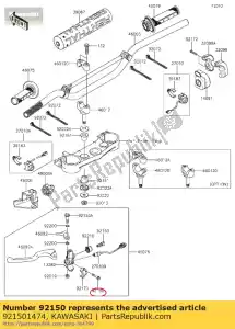 Kawasaki 921501474 parafuso, suporte da alavanca kx125-h2 - Lado inferior