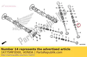 Honda 14775MFJD00 siège, po. ressort de soupape - La partie au fond