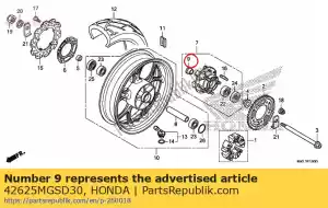 honda 42625MGSD30 col b, rr. distance de roue - La partie au fond