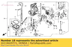 plaat, chokehendel instelling van Honda, met onderdeel nummer 16119429771, bestel je hier online: