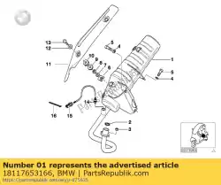 Here you can order the muffler from BMW, with part number 18117653166: