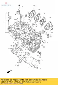 suzuki 1113527A02 placa, tubo de óleo - Lado inferior