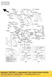 Here you can order the cowling,lwr,rh,ebony/ zx600-e7 from Kawasaki, with part number 5502812962N: